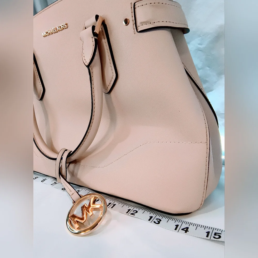 MICHAEL KORS Light Pink‎ Lynn Saffiano Leather Satchel Bag